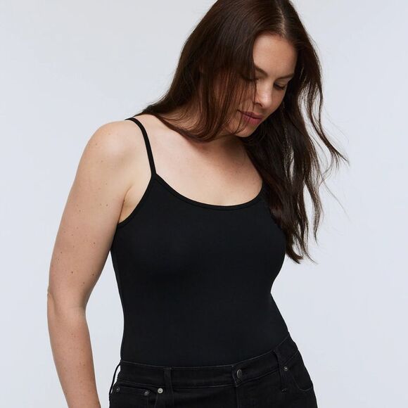 Madewell Tank Thong Bodysuit in True Black Size Small NWT - Picture 1 of 7